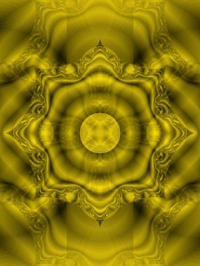 En iyi eğilim baskıları, fraktal grafik elementleri ile trend sarı soyut desen