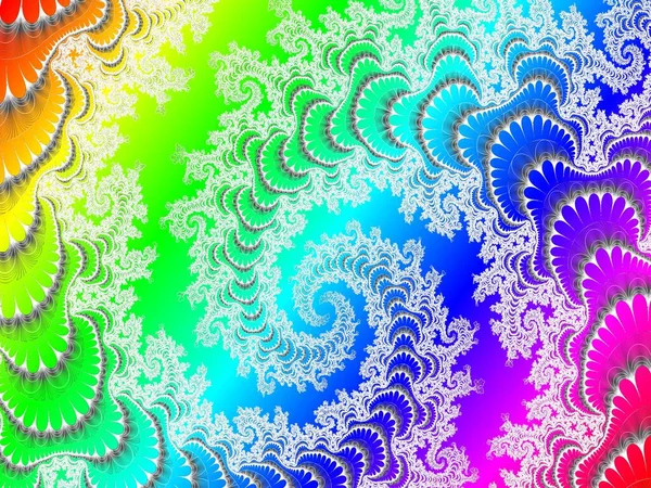 En iyi eğilim baskıları, grafik elementli gökkuşağı soyut deseni, insanlar arasındaki karşılıklı yardımın sembolü, fraktal desen