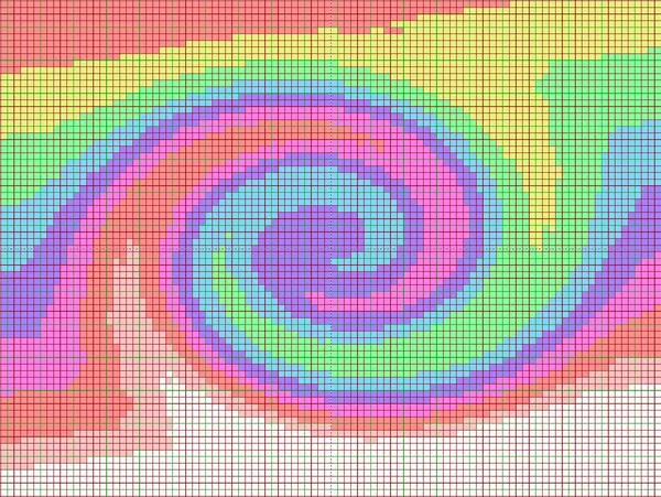 Regenbogenwirbel, Pixelgrafiken. Geometrische Hintergrundbilder für Textur, Hintergrund, Thema, Interieur, Digitaldruck oder Bannerdesign — Stockfoto