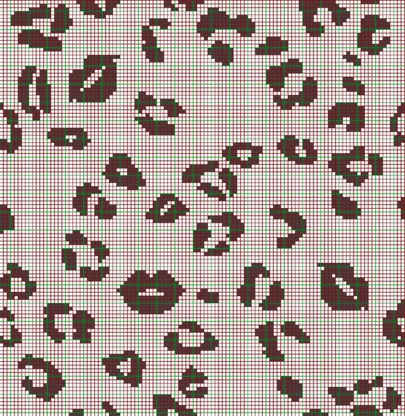 Pixel graphics.leopard imprimir em processamento moderno, para têxteis e bordados — Fotografia de Stock