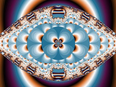 Yaratıcı tasarım, sanat, ev dekorasyonu ve eğlence için mavi, üretken hesaplama sanatı resimlemesindeki soyut geometrik desen