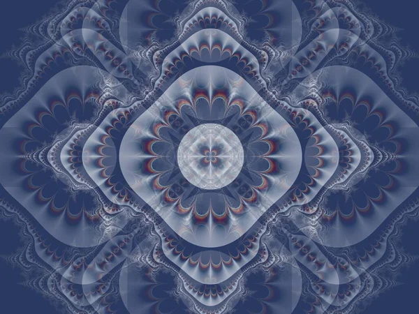 青の抽象幾何学模様、生成的計算アートイラスト — ストック写真