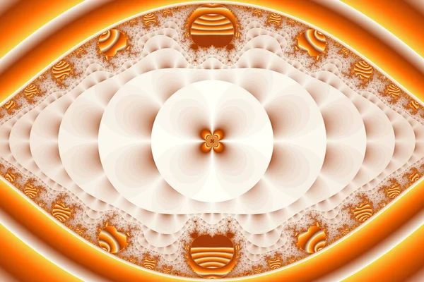 Ilustração fractal abstrato para design criativo. uma flor artística fantástica. Um jogo de tons de laranja de cor, um fractal para o fundo, pode ser usado para impressão ou na Internet — Fotografia de Stock