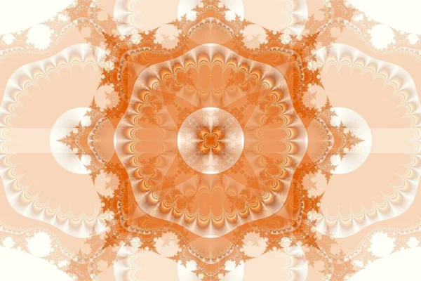Ilustración fractal abstracta para el diseño creativo. Una fantástica flor artística con el efecto de difuminar los bordes. Un juego de tonos de color naranja — Foto de Stock