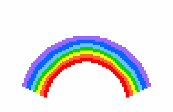 Rainbow.pixel art, a symbol of LGBT rights — Stock Photo, Image