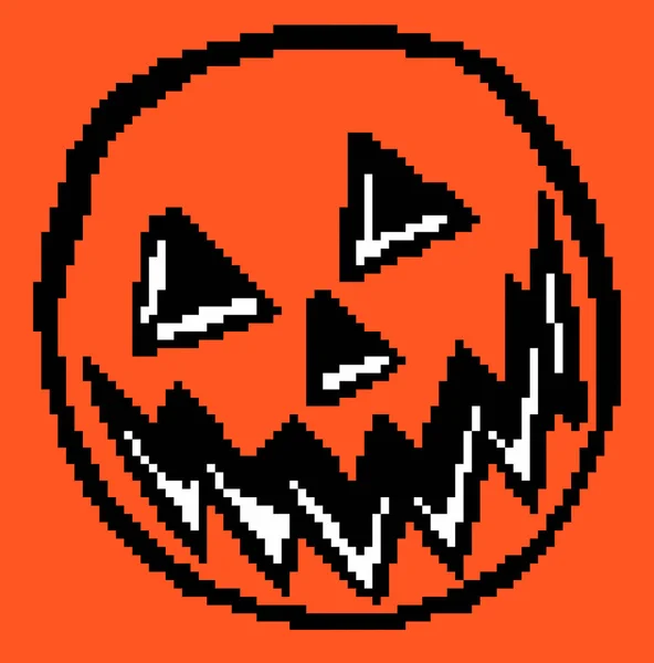 Pixelzeichnung Kürbis, Happy Halloween — Stockfoto