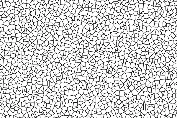 Siyah ve beyaz pürüzsüz desen. Köşeli düzensiz bir şebeke. Mozaik dokusu çok şık. Modern grafik tasarımı. Çatlak toprak, çatlakların beyaz ve siyah bir dokusu var..