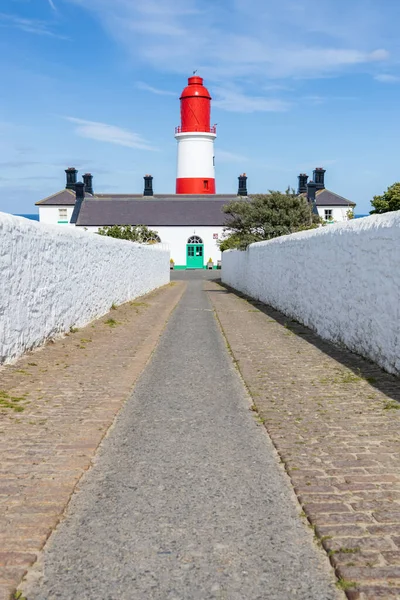 South Shields UK: 29 Temmuz 2020: Souter Lighthouse ve Leas garaj yolu / yolu