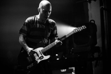 Edinburgh UK: 22 Ağustos 2018: Mogwai grubu Leith Theatre Edinbugh International Festival 'de canlı performans sergiledi