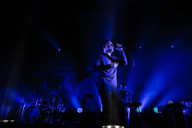 Glasgow İskoçya: 2 Mart 2019: The Twilight Sad grubu (James Graham) Glasgow Barrowland 'da konser verdi