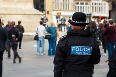 Newcastle on Tyne UK: 3 Nisan 2021: Kill the Bill protestosu Newcastle, Kuzey İngiltere 'de protesto hakkı için. Sosyal mesafeli barışçıl gösteri