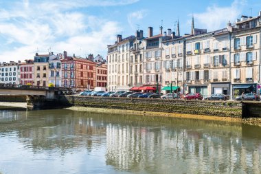 bayonne, France. 5th october, 2020: views of bayonne medieval city with its traditional colorful facades clipart