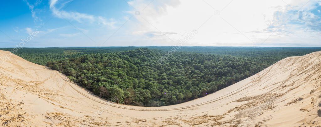panoramic view of dune du pilat, France