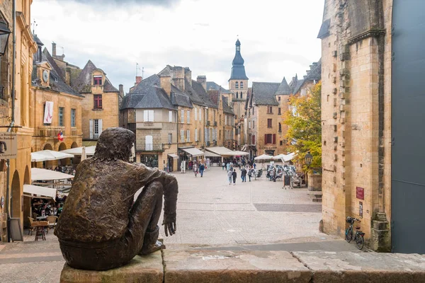 Sarlat Caneda França Outubro 2020 Vista Para Rua Cidade Velha — Fotografia de Stock