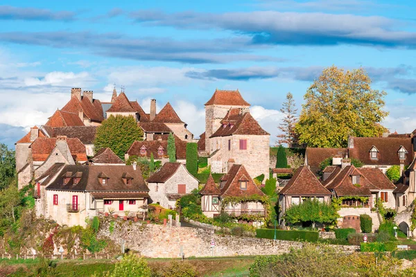 countryside town of stone houses in france