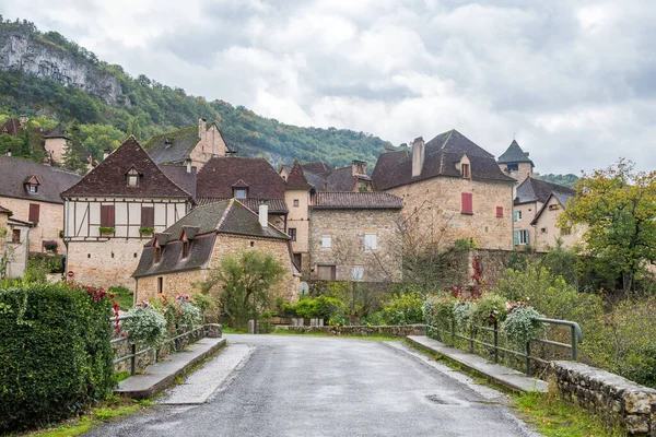 countryside town of stone houses in france