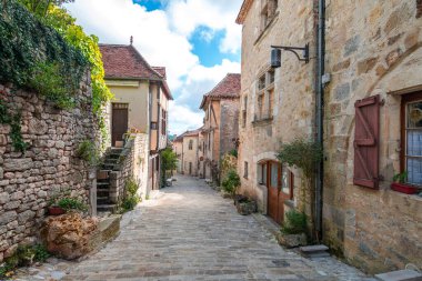 St. Cirq Lapopie Ortaçağ Caddesi, Fransa