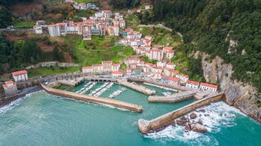 aerial view of elantxobe maritime town, Basque country clipart