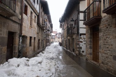 İspanya 'nın otxandio basque şehrinin güzel caddesi.