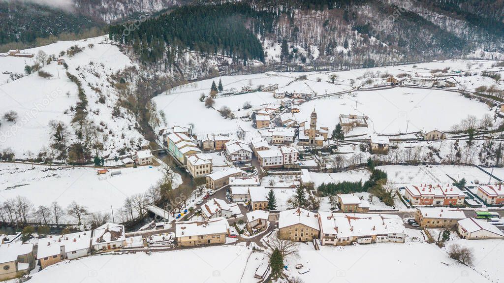 aerial view of otxandio basque town