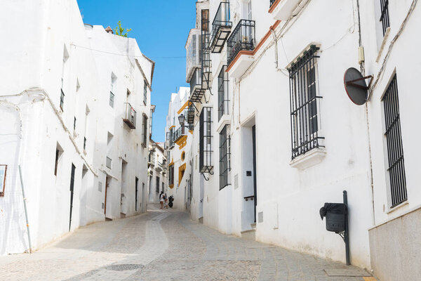 Beautiful streets of a famous white town in andalusia, Spain