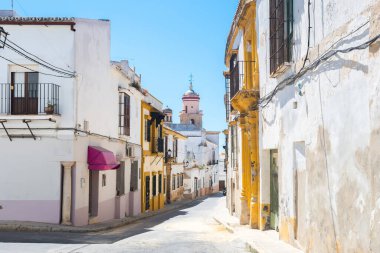 Endülüs, İspanya 'da Sanlucar de Barrameda şehrinin güzel sokakları