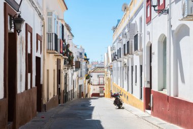 Endülüs, İspanya 'da Sanlucar de Barrameda şehrinin güzel sokakları