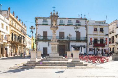 Endülüs, İspanya 'da Sanlucar de Barrameda şehrinin güzel sokakları