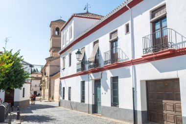 Granada, İspanya 'da Albaisin ilçesinin güzel sokakları