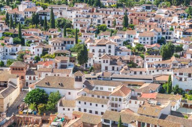 Granada şehrinin panoramik manzarası, İspanya