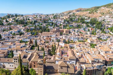 panoramic views of granada city, Spain clipart