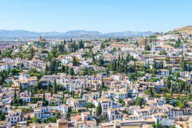 panoramic views of granada city, Spain clipart