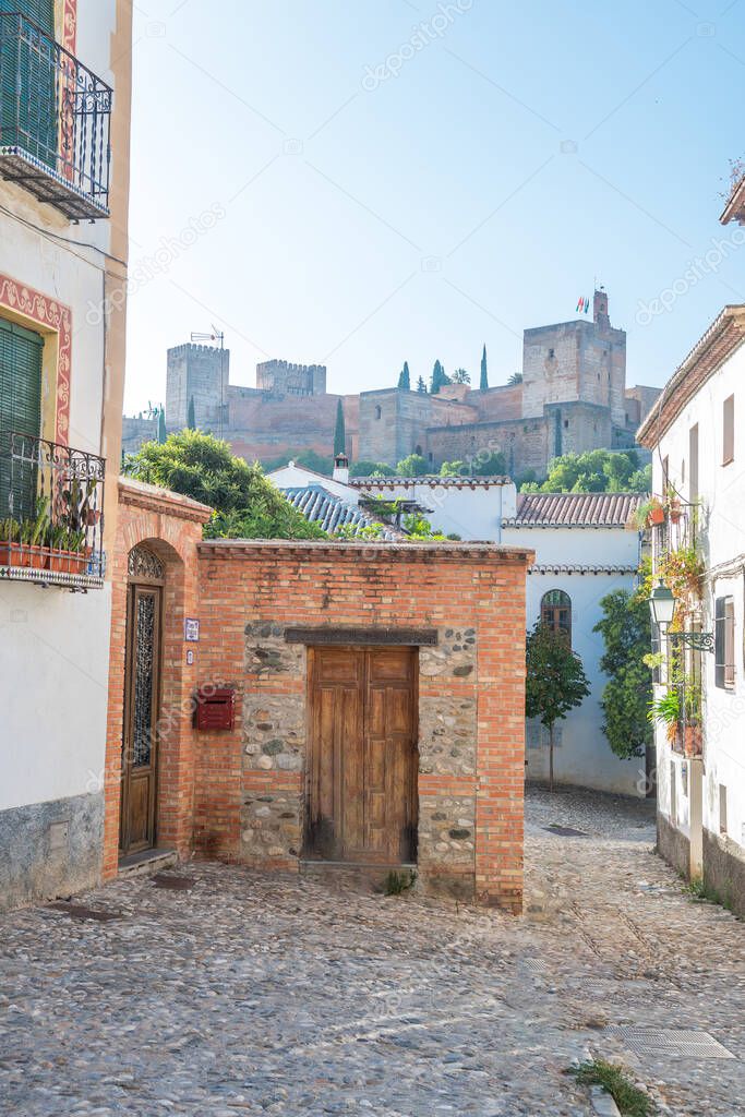 beautiful streets of albaicin district in granada, Spain