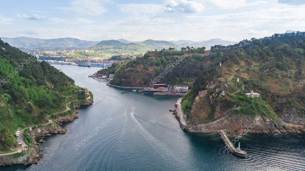 aerial view of pasaia bay in basque country, Spain