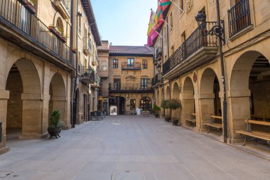 İspanya 'nın huzurlu Rioja kasabası.