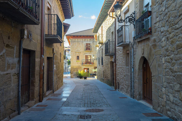 Peaceful street of rioja town, Spain