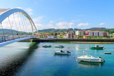 views of plentzia harbor in basque country, Spain clipart