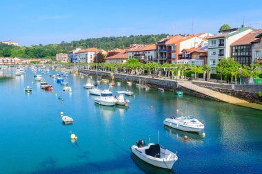 views of plentzia harbor in basque country, Spain clipart
