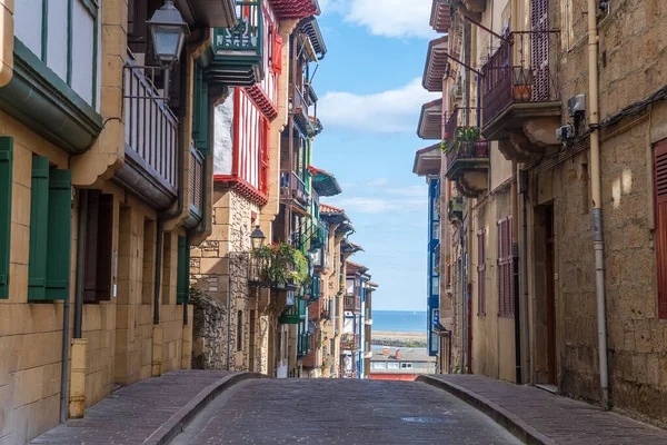 Kolorowe Ulice Miasta Hondarribia Hiszpania — Zdjęcie stockowe