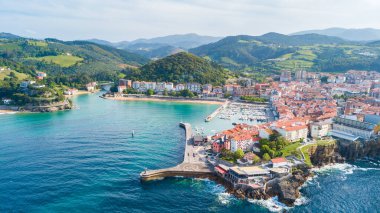 aerial view of lekeitio fishing town, Basque country clipart