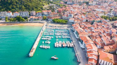 aerial view of lekeitio fishing town, Basque country clipart