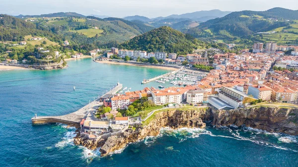 Vista Aerea Della Città Pesca Lekeitio Paese Basco — Foto Stock