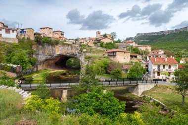 medieval town of orbaneja del castillo, Spain clipart