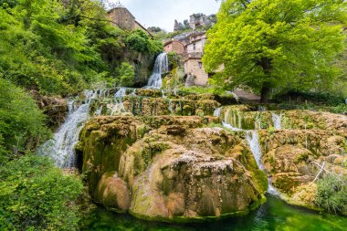 medieval town of orbaneja del castillo, Spain clipart