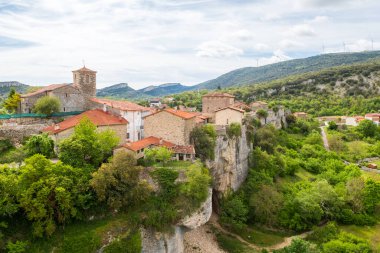 medieval town of orbaneja del castillo, Spain clipart