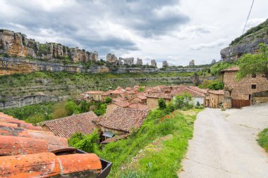 medieval town of orbaneja del castillo, Spain clipart