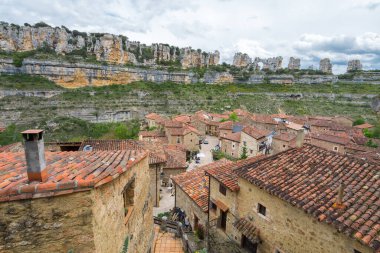 medieval town of orbaneja del castillo, Spain clipart