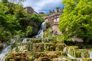 medieval town of orbaneja del castillo, Spain clipart