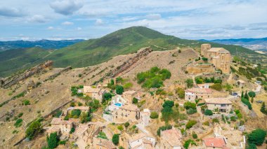 aerial view of ujue medieval town, Spain
