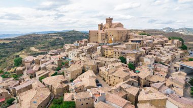 aerial view of ujue medieval town, Spain